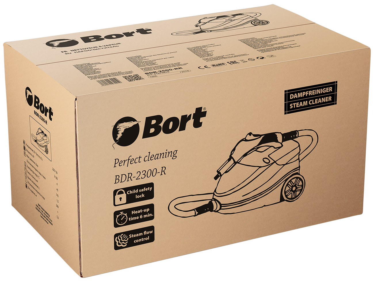 Пароочиститель Bort BDR-2300-R (2018), черный/голубой — купить в ...