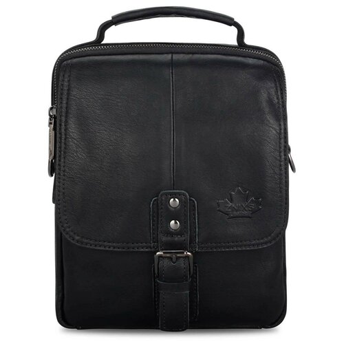 фото Мужская сумка через плечо из натуральной кожи «грин» m1455 black znixs