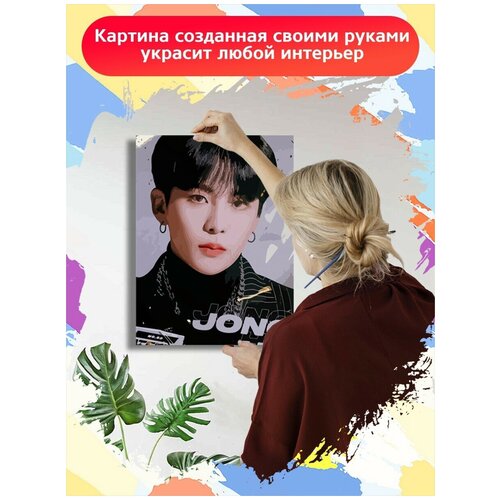 Картина по номерам Музыка Ateez Джонхо - 7146 В 30x40 картина по номерам музыка ateez 7152 в 30x40