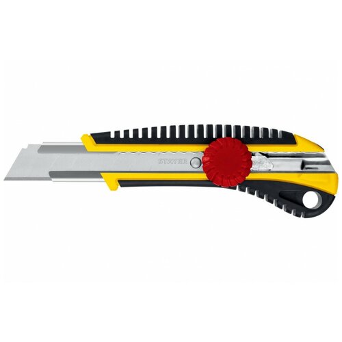 Нож с выдвижным сегментированным лезвием 18 мм STAYER, 09161_z01 монтажный нож stayer ks 18 09161 z01 желтый черный
