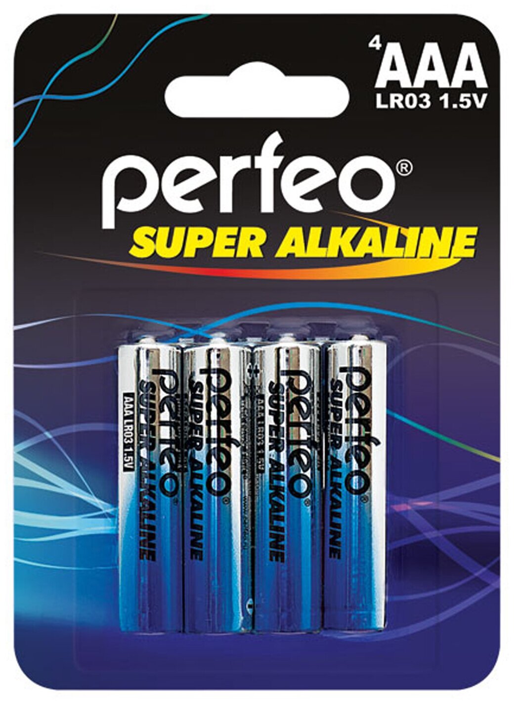 Батарейка AAA щелочная алкалиновая мизинчиковая Perfeo LR03/4BL Super Alkaline 4 шт