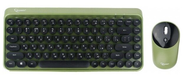 Комплект беспроводной клавиатура+мышь Gembird KBS-9001 24ГГц зел 84 кл 1600 DPI