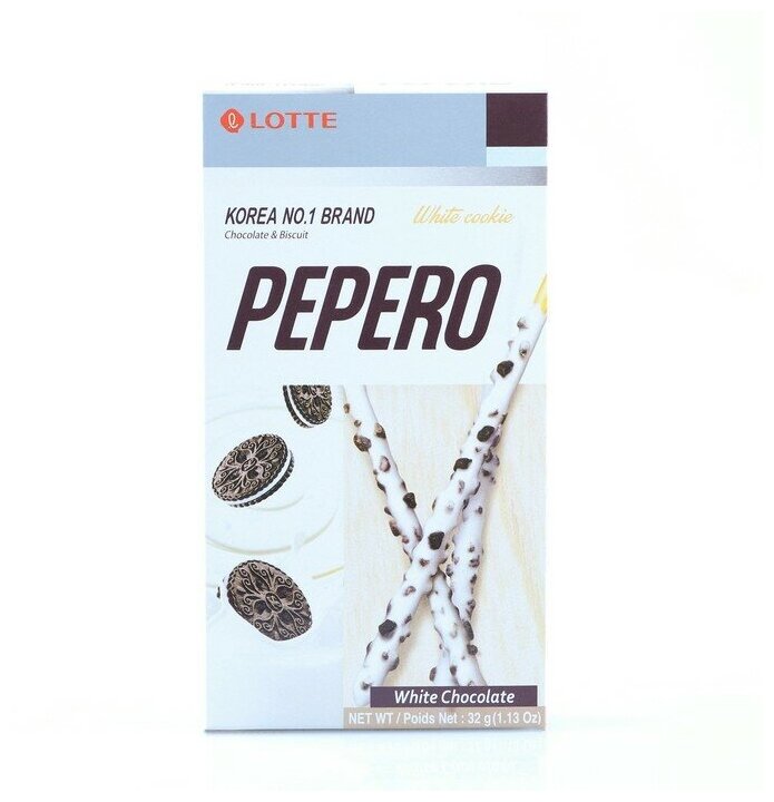 Печенье-соломка LOTTE "Pepero White Cookie" в молочном шоколаде, с крошками печенья, 32 г, Корея, 25 - фотография № 7