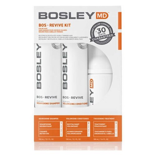 Bosley MD Revive Оранжевая линия: Система от выпадения и для стимуляции роста окрашенных волос (BosRevive Color Safe Starter Pack), 3 шт
