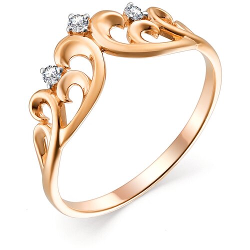 Кольцо АЙМИЛА, красное золото, 585 проба, бриллиант, размер 16 кольцо с 85 бриллиантами из красного золота