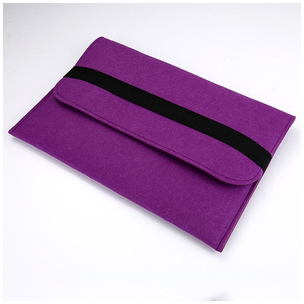 Чехол-конверт войлочный для ноутбука 13-14 дюймов размер 36-24-2 см фиолетовый