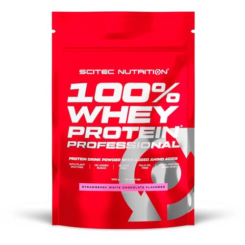 Протеин Scitec Nutrition 100% Whey Protein Professional, 500 гр., клубника-белый шоколад