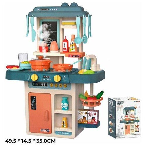 Игровой набор 889-167 Кухня с водичкой, паром, подсветкой и аксесс. 45.5*22*63 см, в кор.