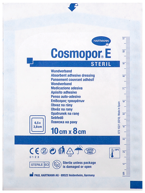 Cosmopor E Steril / Космопор Е Стерил - самоклеящаяся стерильная повязка, 10х8 см (9010320) (25 шт.)