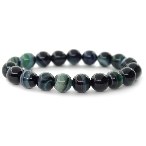 фото Агат темно-зеленый 10мм, браслет "классика" длина 17см