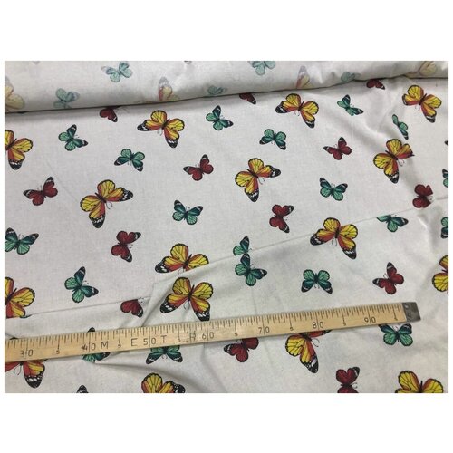 150 см. Ткань с рисунком Бабочек от 1 метра