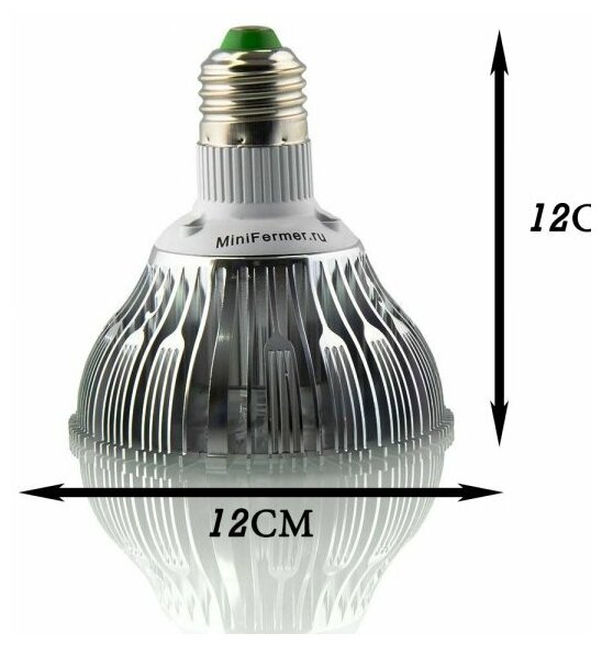 Фитолампа светодиодная Е27 25 Watt Биколор Комфорт 5000k + 660nm - фотография № 2