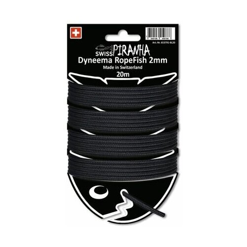 Шнур для оттяжек палаток и тентов SwissPiranha RopeFish Dyneema Black 2,0 мм / 20 м