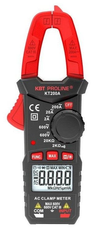 Токовые клещи цифровые КТ200А PROLINE (КВТ) 79129