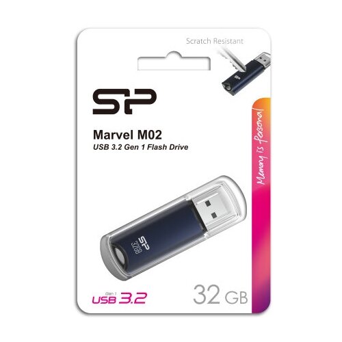 8gb silicon power marvel m01 sp008gbuf3m01v1b USB флешка Silicon Power 32Gb Marvel M02 blue USB 3.2 Gen 1 (USB 3.0)