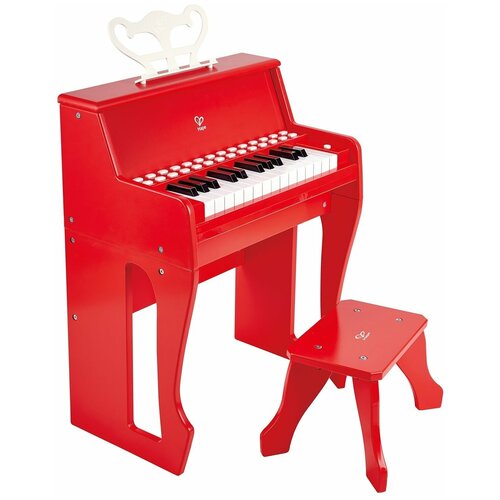 Пианино Hape с табуреткой, красное