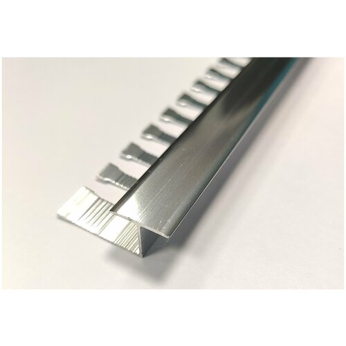 Порожек Т-образный алюминиевый гибкий для напольных покрытий, ширина 16мм, высота 10мм, длина 2,7м, ПЗ-10 Анод серебро глянец