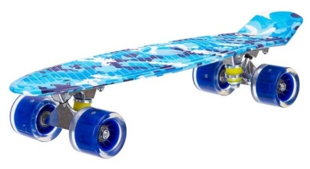 Скейтборд пластиковый детский синий с принтом. арт. IT106591