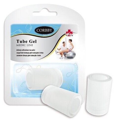 Защитное кольцо Corbby Tube Gel, для пальцев стопы, размер L, 2 шт