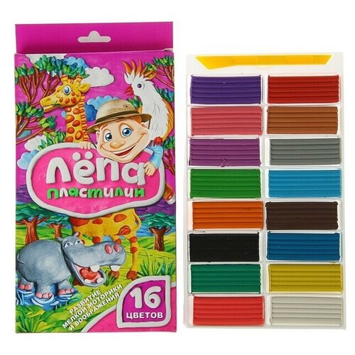 Пластилин GLOBUS Лёпа 16 цветов 320 г 617₽