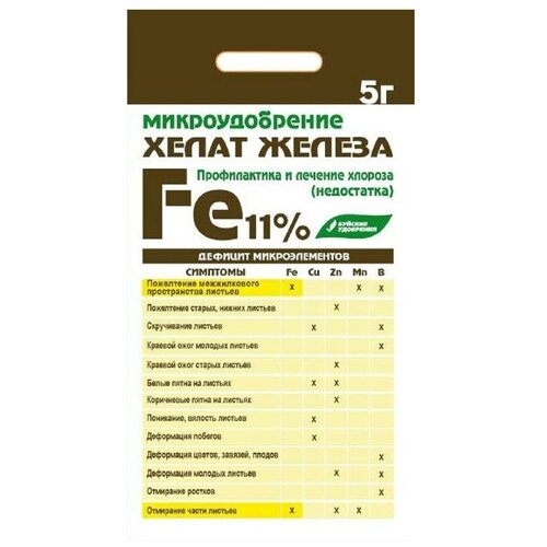 Удалить Хелат Железа Буйские удобрения 5г хелат железа 5г бм в заказе 10 шт