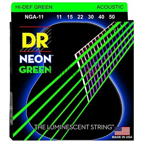 DR NGA-11 HI-DEF NEON Струны для акустической гитары струны для акустической гитары dr string nra 11 hi def neon