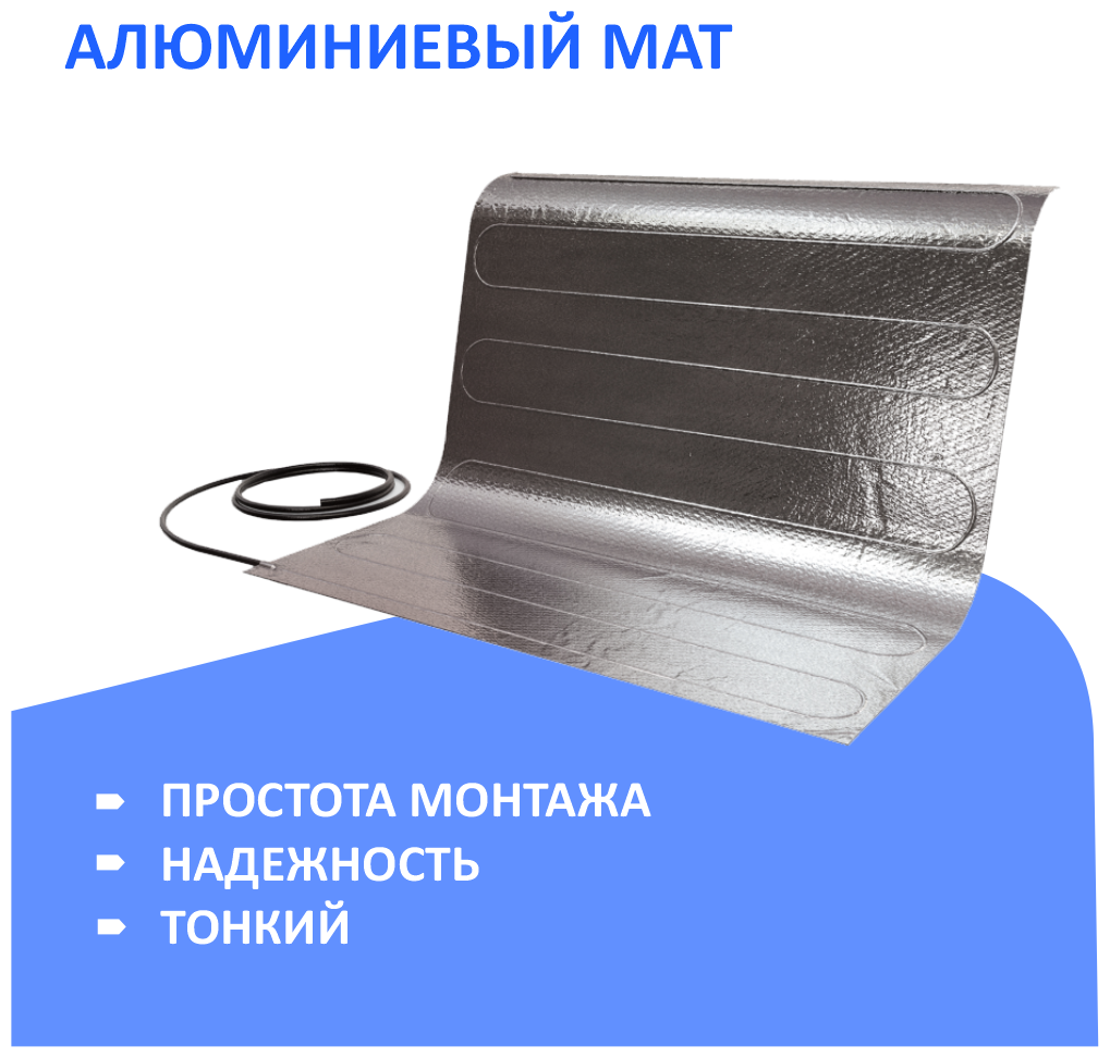 Фольгированный, алюминиевый нагревательный мат INPro+, теплый пол 9,0 кв.м. - 1350Вт - фотография № 1