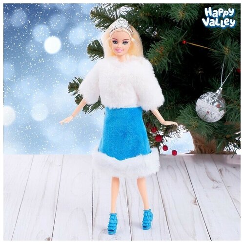 happy valley кукла снегурочка зимняя красавица 4240006 Кукла-снегурочка шарнирная Зимняя красавица