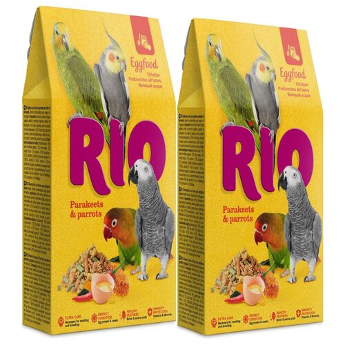 рио рио яичный корм для средних и крупных попугаев 250 г Корм яичный Rio для средних и крупных попугаев, 250 г х 2 упаковки