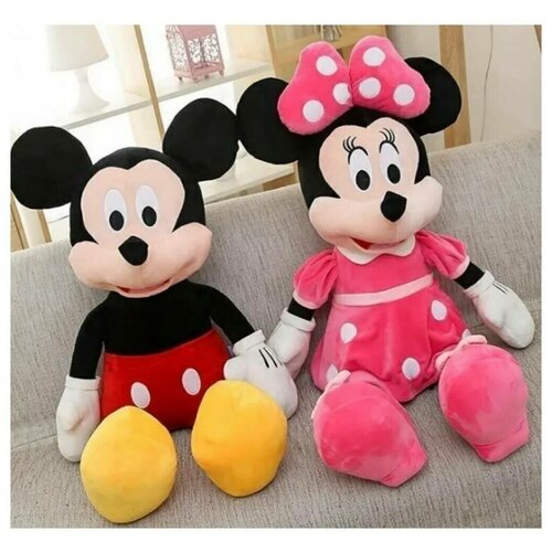 фото Мягкие игрушки микки и минни маус mickey minnie mouse, 2 шт. 60 см toys