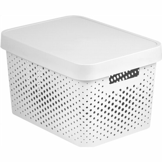 Коробка Curver перфорированная с крышкой RECYCLED Infinity 17 л 360*270*220 4742 белый (229153)