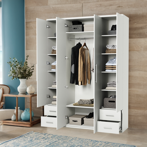 Шкаф четырехдверный Мелодия МКЯ2-43 120х60х240 белый