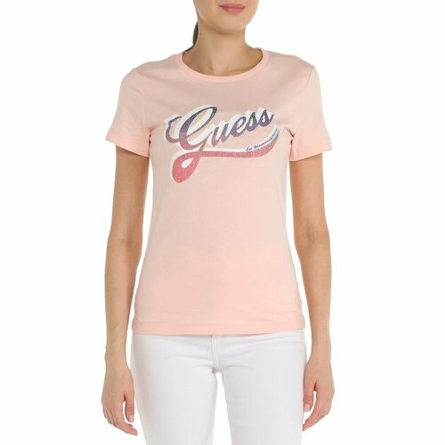 Футболка GUESS, размер S, светло-розовый