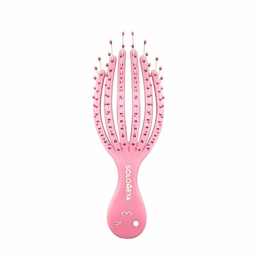 Расческа для сухих и влажных волос мини, розовый осьминог / Detangling Octopus Brush For Dry Hair And Wet Hair Mini Pink electric straightener hot comb hair care multifunctional hair straightening heated brush dry wet anti scald ceramic curler