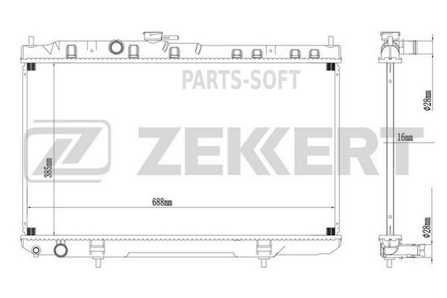 ZEKKERT MK-1386 Радиатор охлаждения двигателя Nissan Almera Classic (B10) 06-