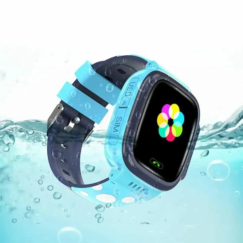 The Children's SMART WATCH Y92 Умные часы для детей с GPS трекером голубой