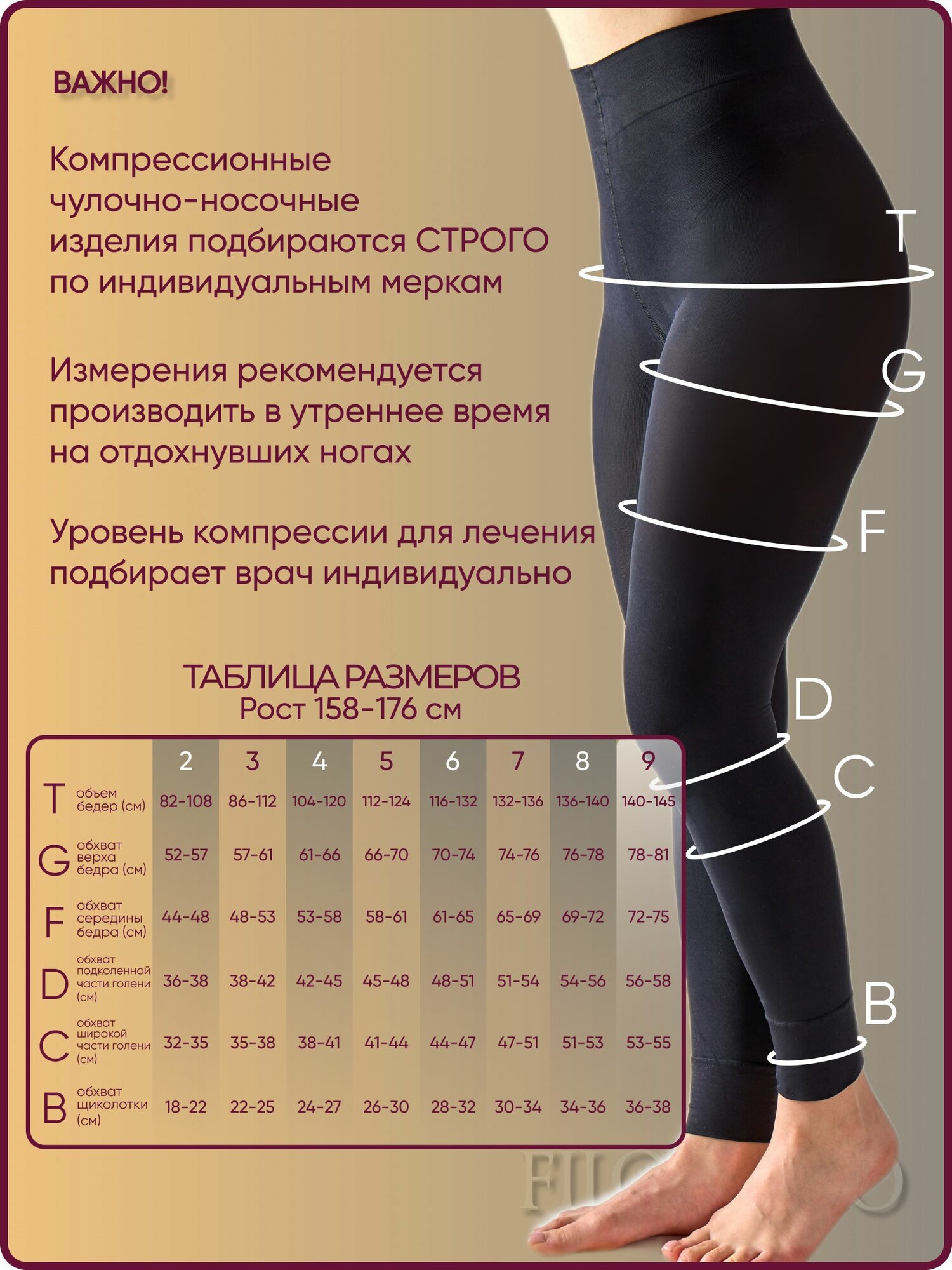 Картинки Колготки компрессионные без стопы Filorosso 80 den, 1 класс компрессии, черный, размер 8