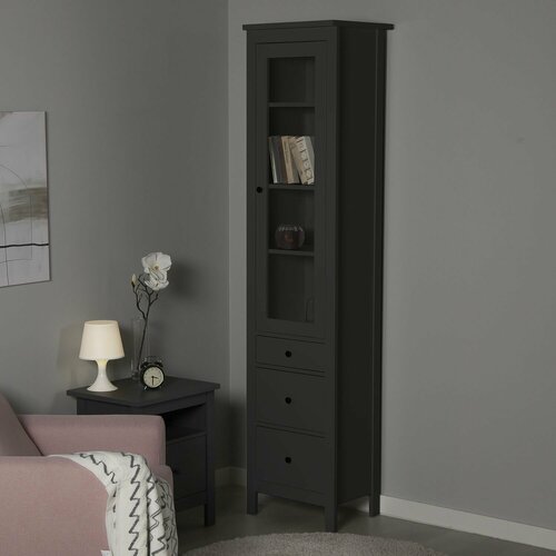 Шкаф с витриной ГУД ЛАКК Сага 3 ящика 50 х 41 х 215 см серый 22999₽