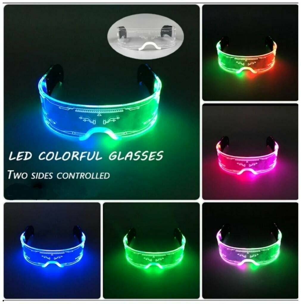 Изображение Очки светодиодные для селфи вариант С / Неоновые светящиеся с led подсветкой для стрима вечеринок, тик тока