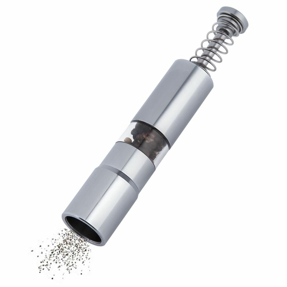 Мельница для специй соли перца Spice-trick, серебристая подарок девушке женщине маме подруге на 8 марта