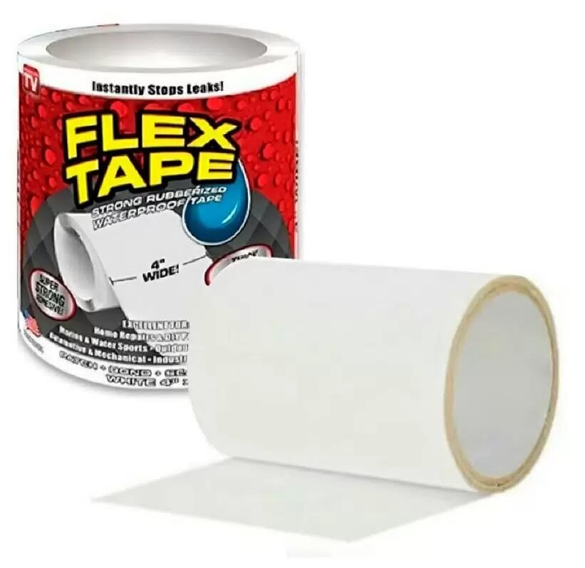 Клейкая лента Flex Tape (10х152 см) сверхсильная белая