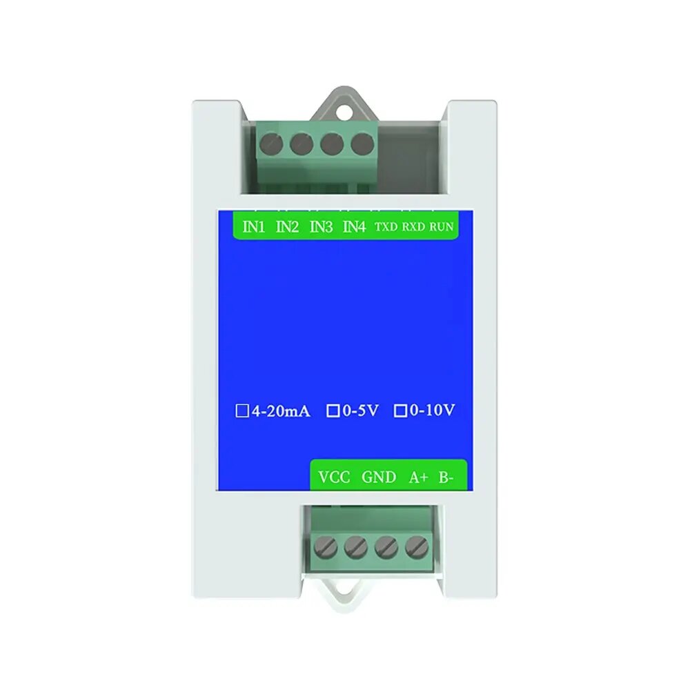 UICPAL Модуль преобразования аналоговый 0-5/0-10/4-20 мА в RS485 Modbus RTU 2 канала, 4-Channel 4-20mA