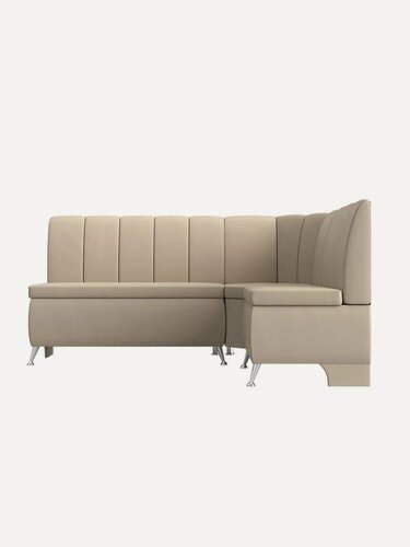 Изображение товара Диван кухонный угловой Кантри, правый угол, 4-местный, размер: 170x88х133см, Искусственная кожа, бежевый