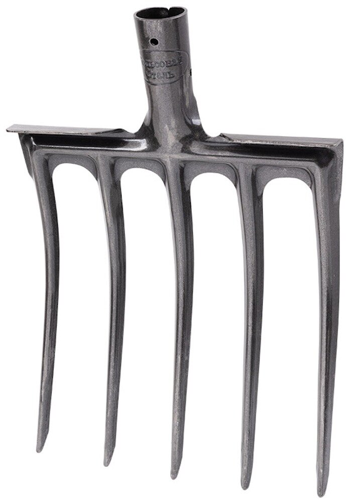 Вилы PARK / Парк F-02 для огорода копальные усиленные с упором для ноги без черенка 39.5см / садовый инструмент