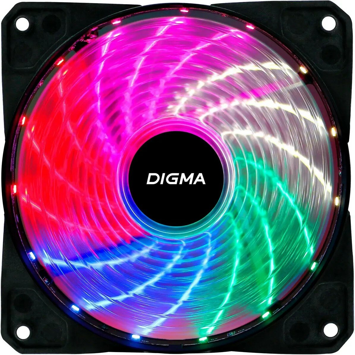 Digma Вентилятор DFAN-FRGB2 RGB 120мм черный 3-pin 4-pin Molex Ret