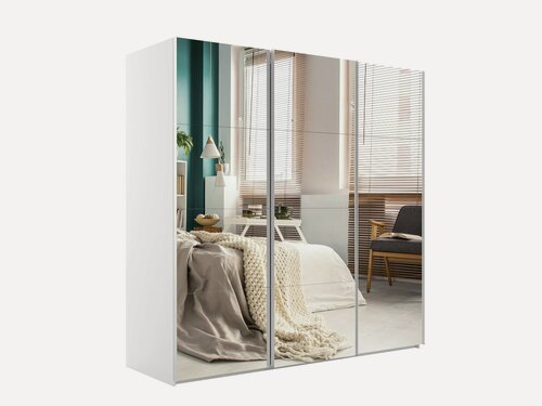 Изображение товара Шкаф-купе Эста 2-х дверный Зеркала 240х66х240, Мебельная компания Е1, Белый