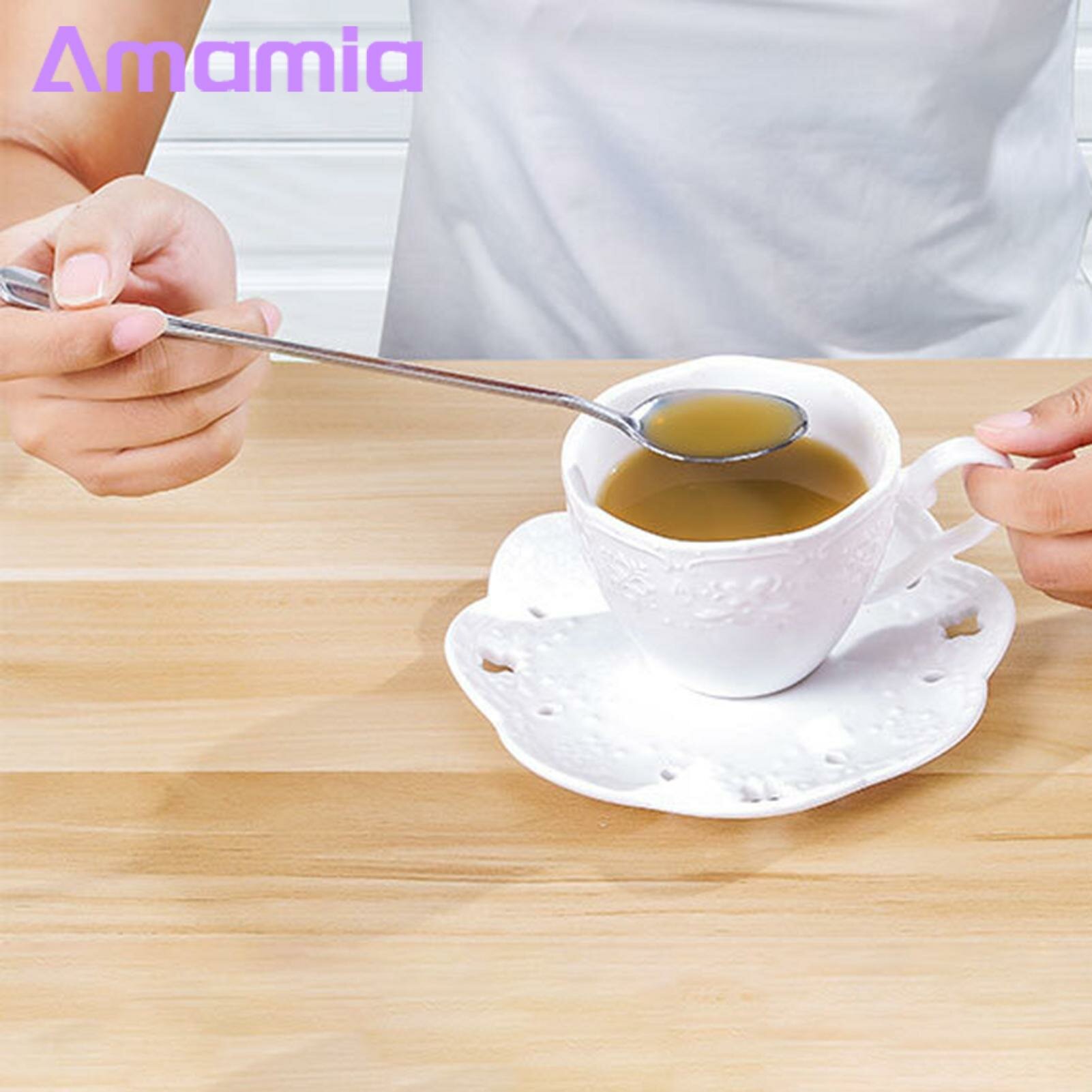 Изображение Кофейные ложки Amamia, многоразовые, пищевые, для смешивания кофе и супа, кухонные принадлежности