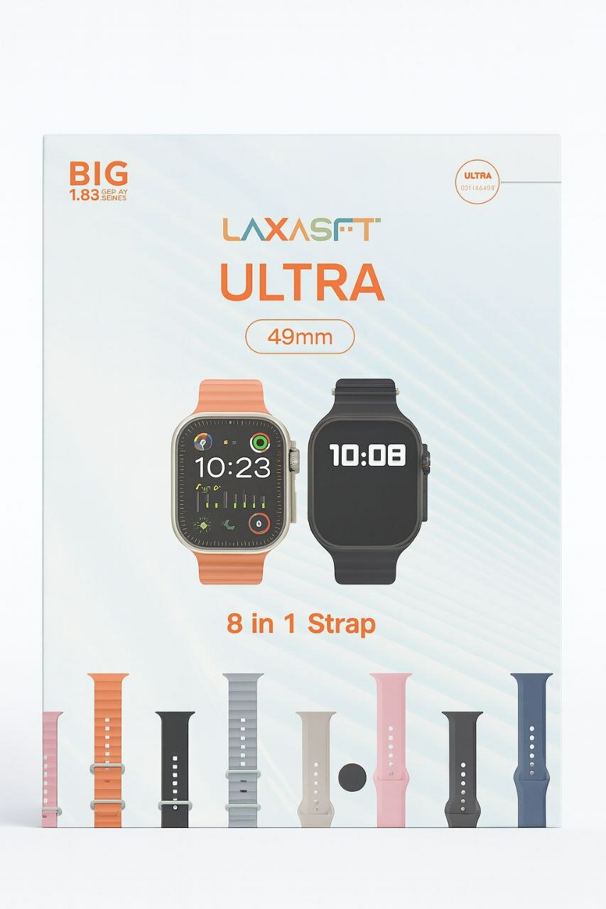 Laxasfit Ultra 49мм — смарт - часы с 8 сменными браслетами .