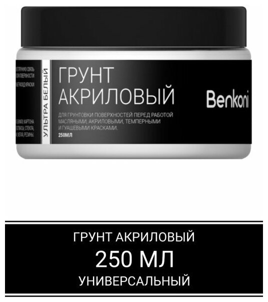 фото Грунт акриловый Малевичъ, универсальный, белый, 250 мл