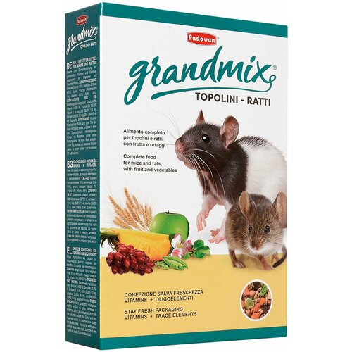 Корм Padovan Grandmix Topoline-ratti для взрослых мышей и крыс, 1 кг padovan grandmix topolini ratti корм для крыс и мышей 1 кг х 2 шт